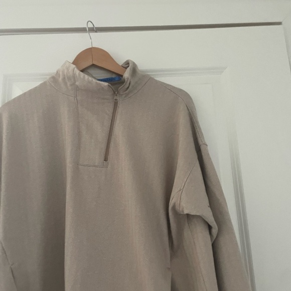 J. McLaughlin Maeba Fleece Top Herringbone Jacquard 1/4 Zip Preppy - Picture 8 of 12